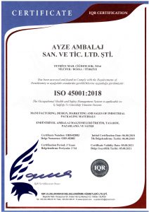 ISO 45001 Kalite Belgesi